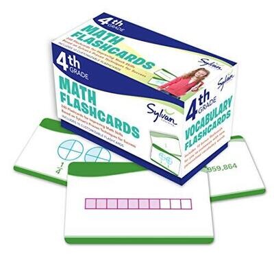 4Th Grade Math Flashcards: 240 Flashcards For Improving Math Skills (Place Value, Comparing Numbers, Rounding Numbers, Fractions, Decimals, Measurements, Geometry) (Sylvan Math Flashcards)