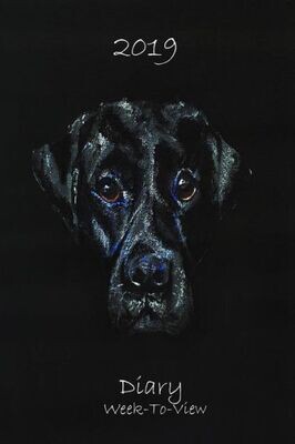 2019 Diary Week To View: Dog Lovers Diary Black Labrador Design