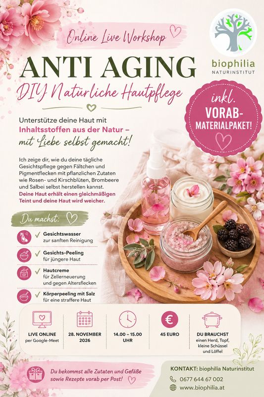 LIVE ONLINE Workshop DIY Naturkosmetik ANTI AGING - inkl. Materialbox