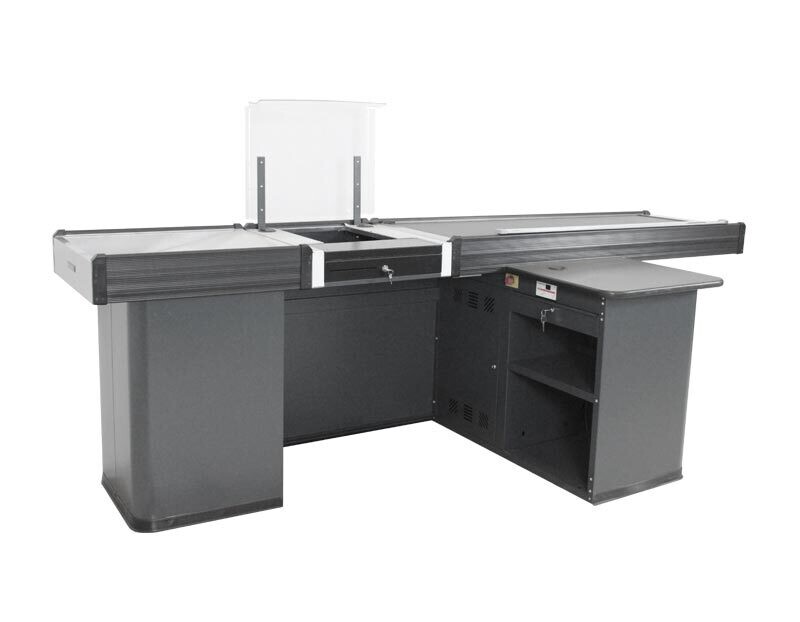 Kassentisch 2,9 m schmal - Rechtsband Kassentisch 2,9 m schmal - Rechtsband