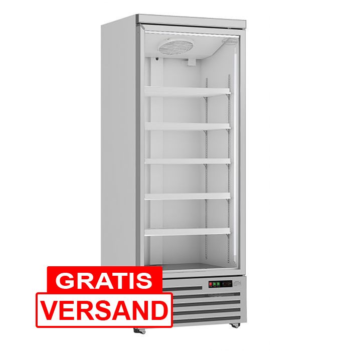 Glastürkühlschrank mit 1 Tür & 600 Liter | Silber Glastürkühlschrank mit 1 Tür & 600 Liter | Silber