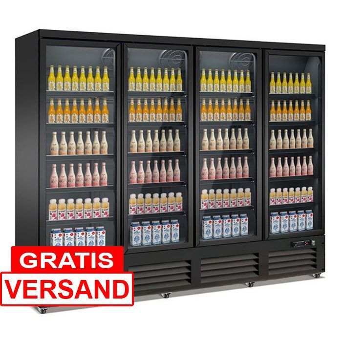 Getränkekühlschrank mit 4 Glastüren | 2000 Liter