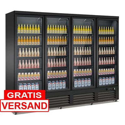 Getränkekühlschrank mit 4 Glastüren | 2000 Liter Getränkekühlschrank mit 4 Glastüren | 2000 Liter