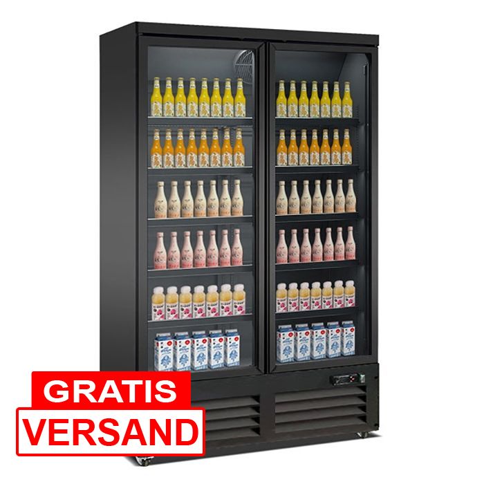 Getränkekühlschrank mit 2 Glastüren | 1000 Liter