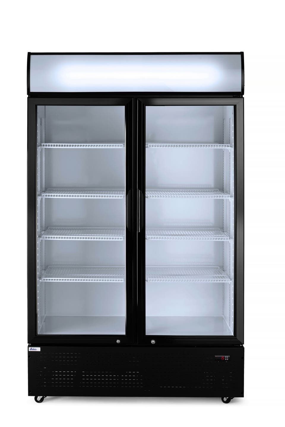 Rückwandkühlschrank mit hinterleuchteter Blende | zweitürig | Arktic | 512L |  Schwarz