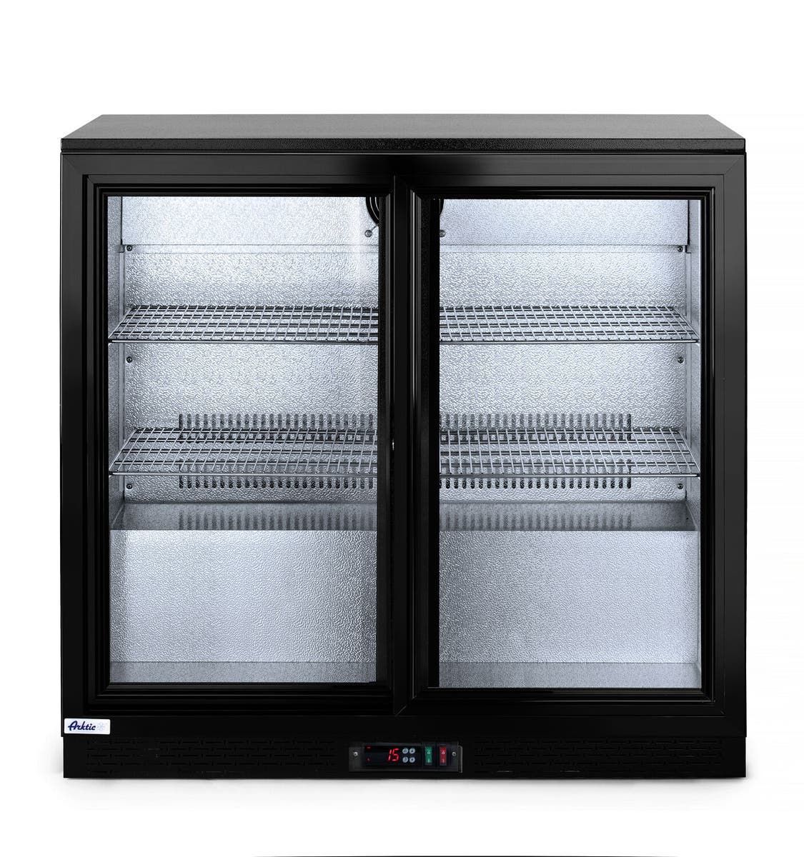 Backbar-Kühlschrank mit doppelten Schiebetüren | Arktic | 197L | Schwarz