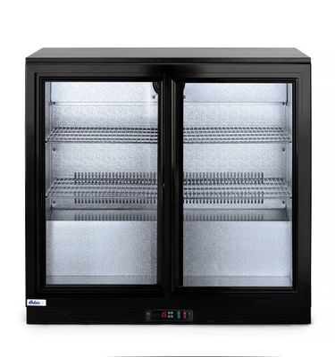 Backbar-Kühlschrank mit doppelten Schiebetüren | Arktic | 197L | Schwarz Backbar-Kühlschrank mit doppelten Schiebetüren | Arktic | 197L | Schwarz