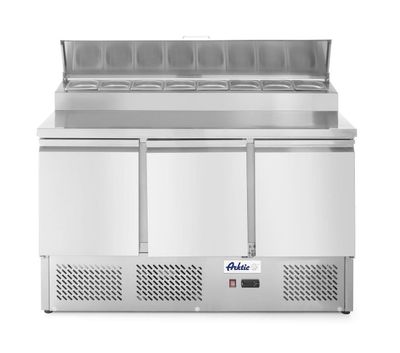 Kühltisch dreitürig mit Aufsatz-Kühlvitrine | 380 L | Arktic Kühltisch dreitürig mit Aufsatz-Kühlvitrine | 380 L | Arktic