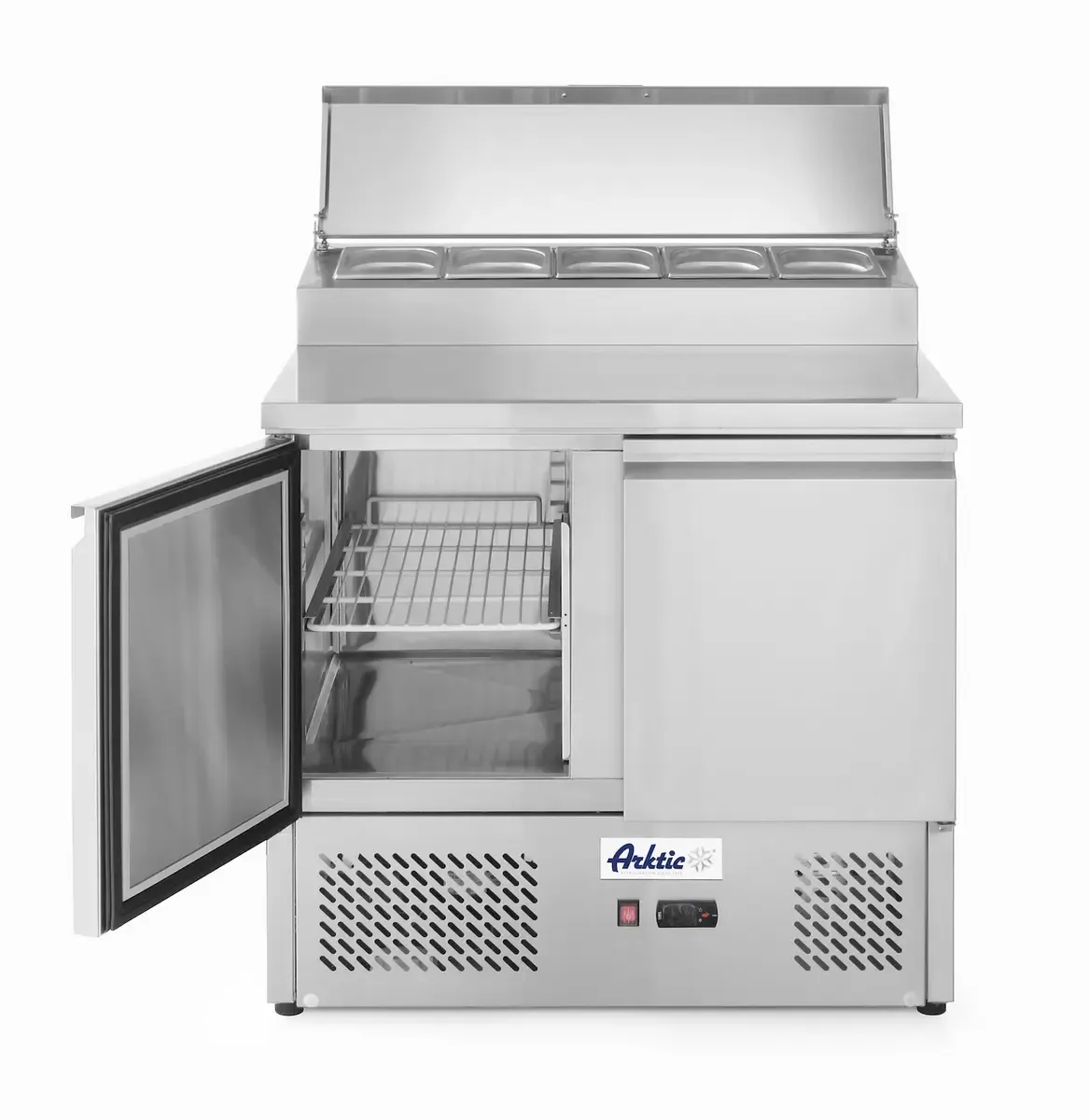 Kühltisch zweitürig mit Aufsatz-Kühlvitrine 300 L – Arktic, 230V/310W, GN 1/1