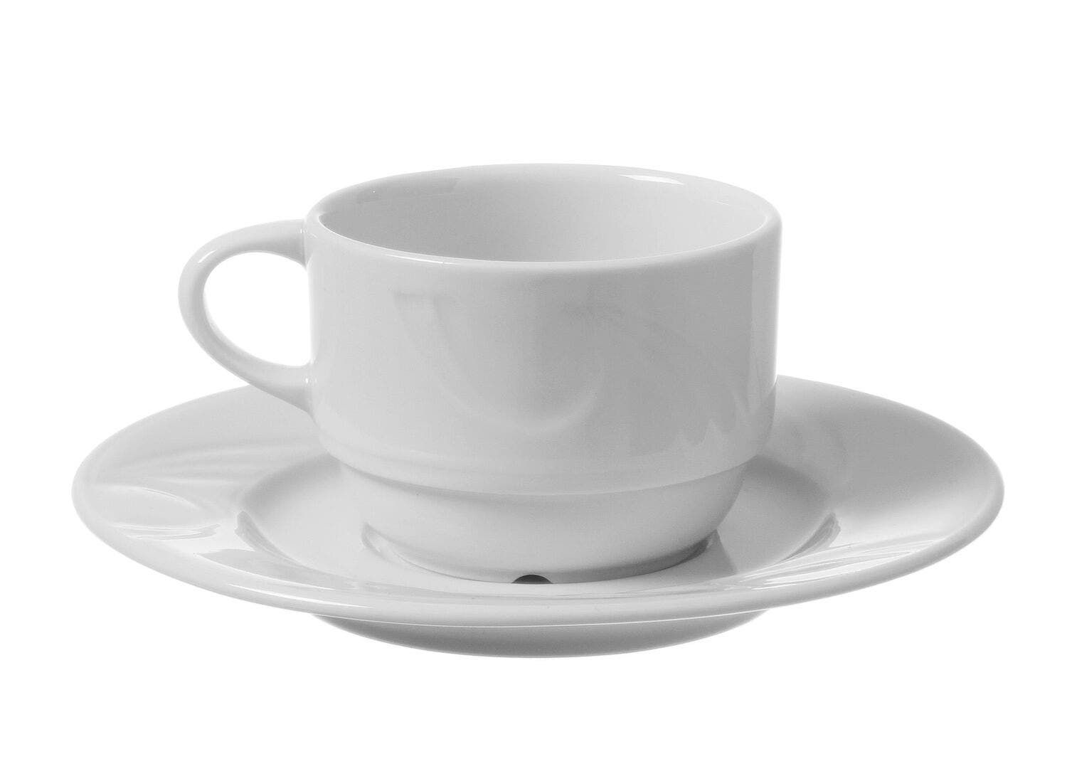 Porzellan Cappuccino-Tasse und Unterteller | 0,23L | 12 stk.