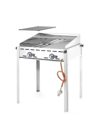 Gas- und Holzkohlegrill