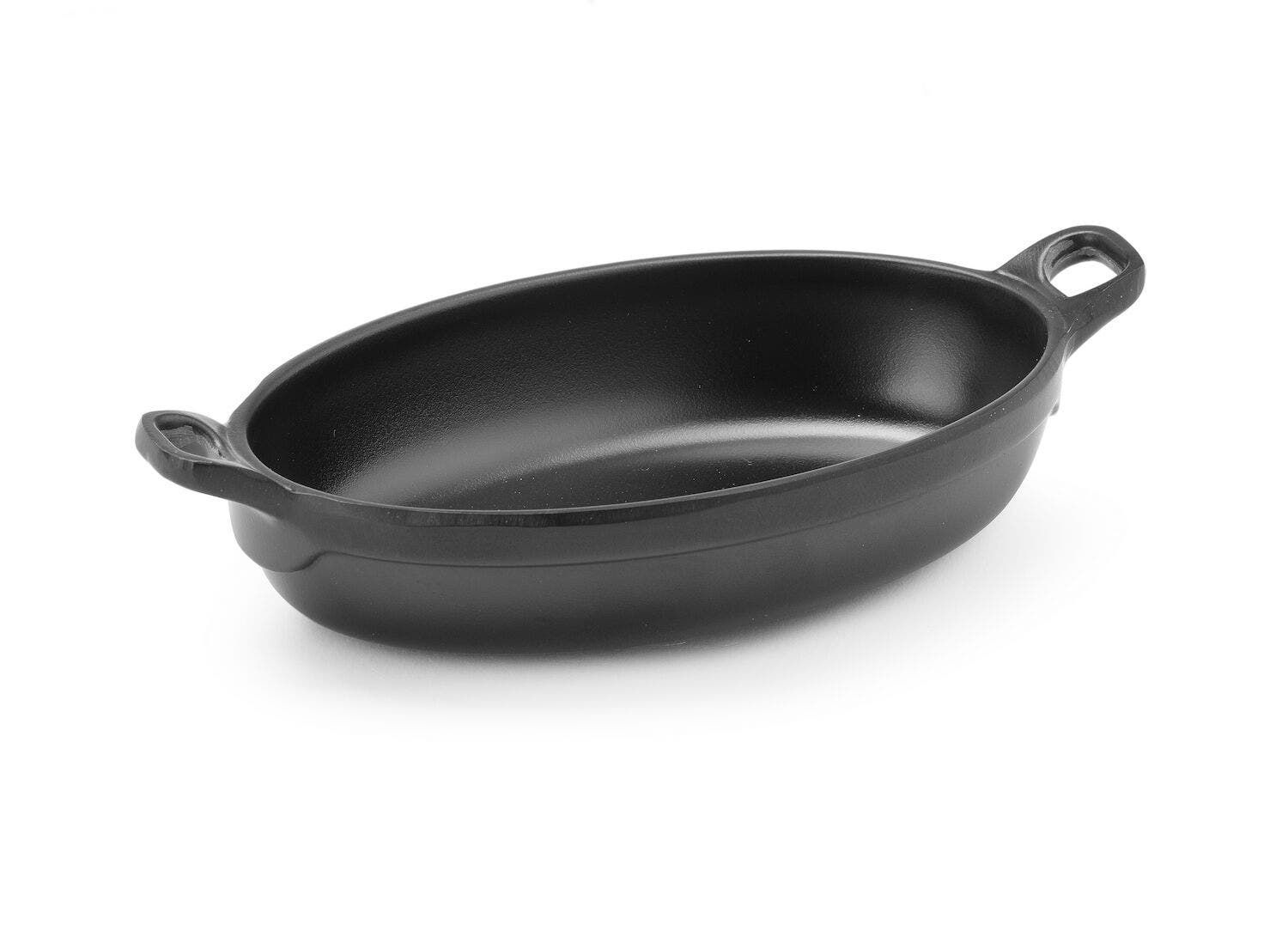 Melamin Miniatur-Pfanne | oval | Fine Dine | Schwarz | verschiedene Größen, Größen: 155x80x37mm