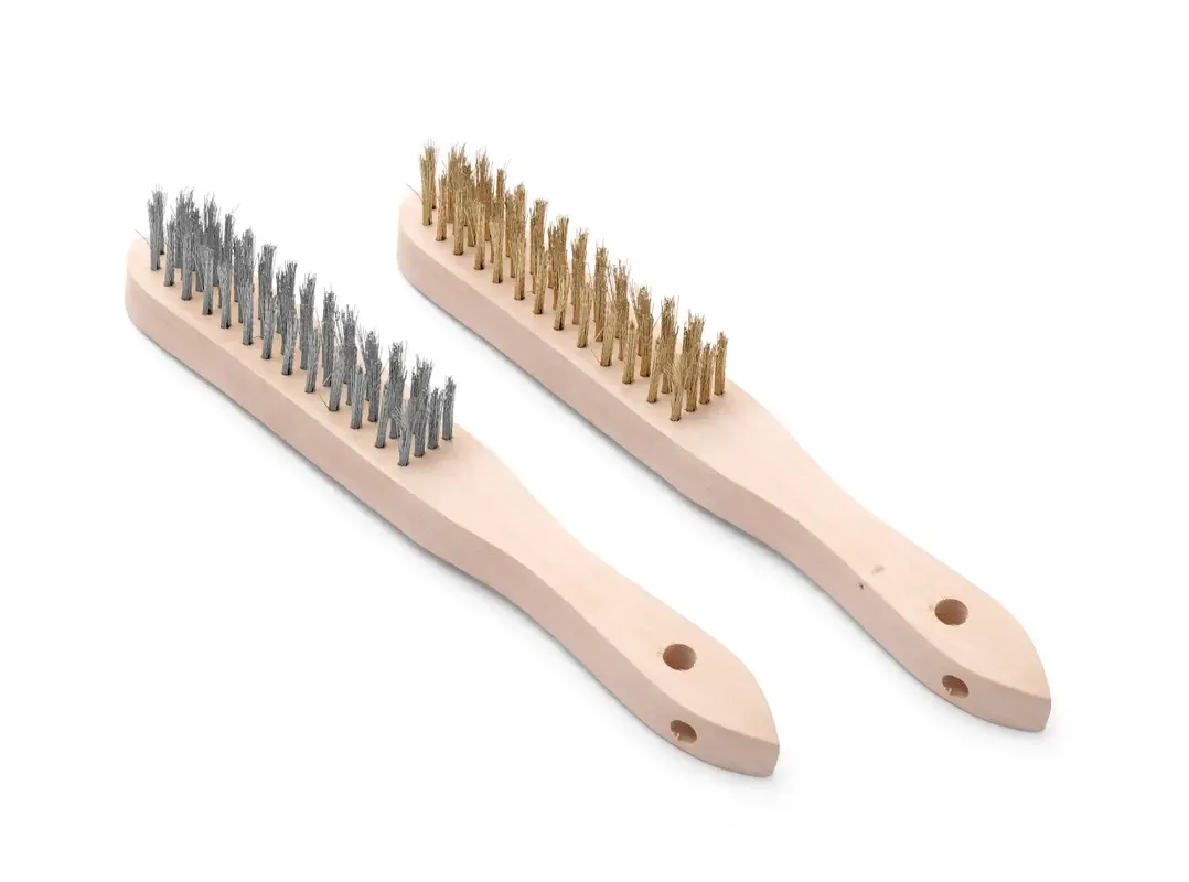 Drahtbürsten-Set aus Messing und Edelstahl 2 Stück