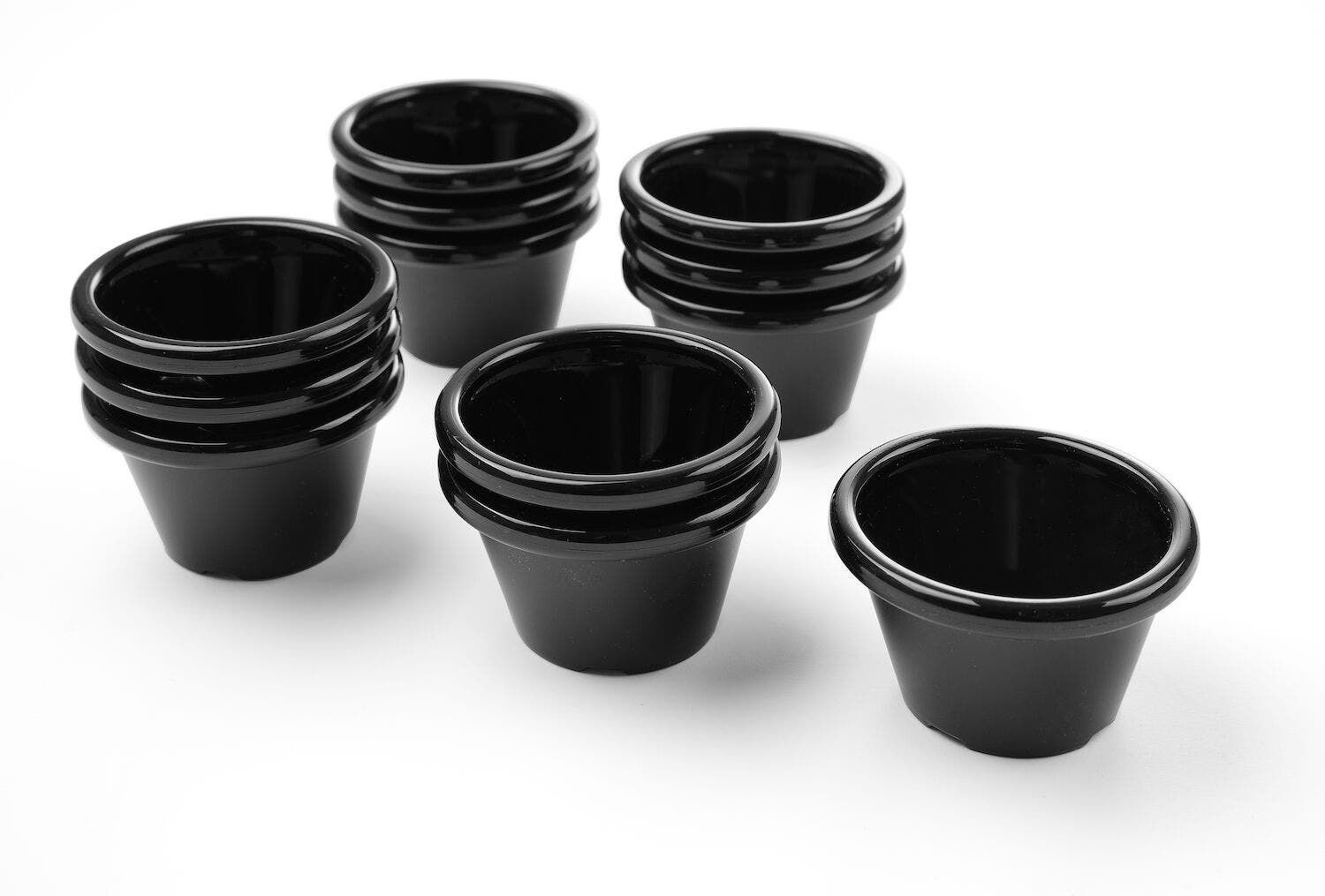 PET Auflaufförmchen | 12 Stk. | 0,045L | ⌀60x35mm | verschiedene Farben, Farbe: Schwarz