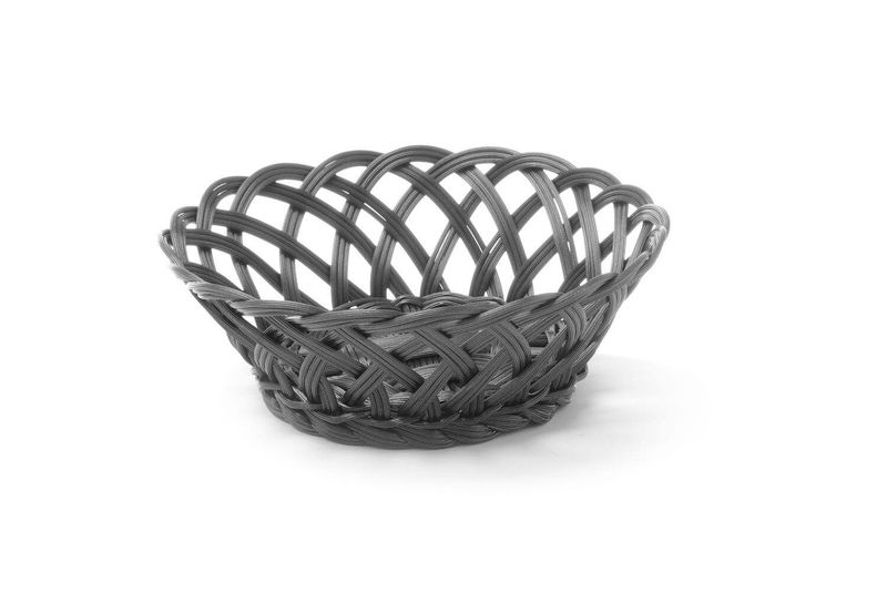 Körbe mit gewebtem Rand | Schwarz | verschiedene Formen Körbe mit gewebtem Rand | Schwarz | verschiedene Formen
