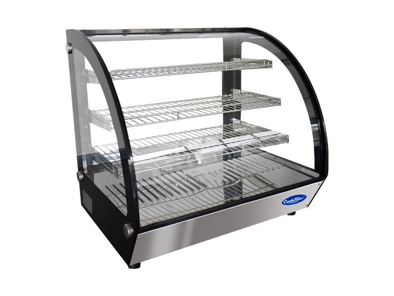 Professionelle Heizvitrine mit 160L & LED-Beleuchtung - 3 Ebenen