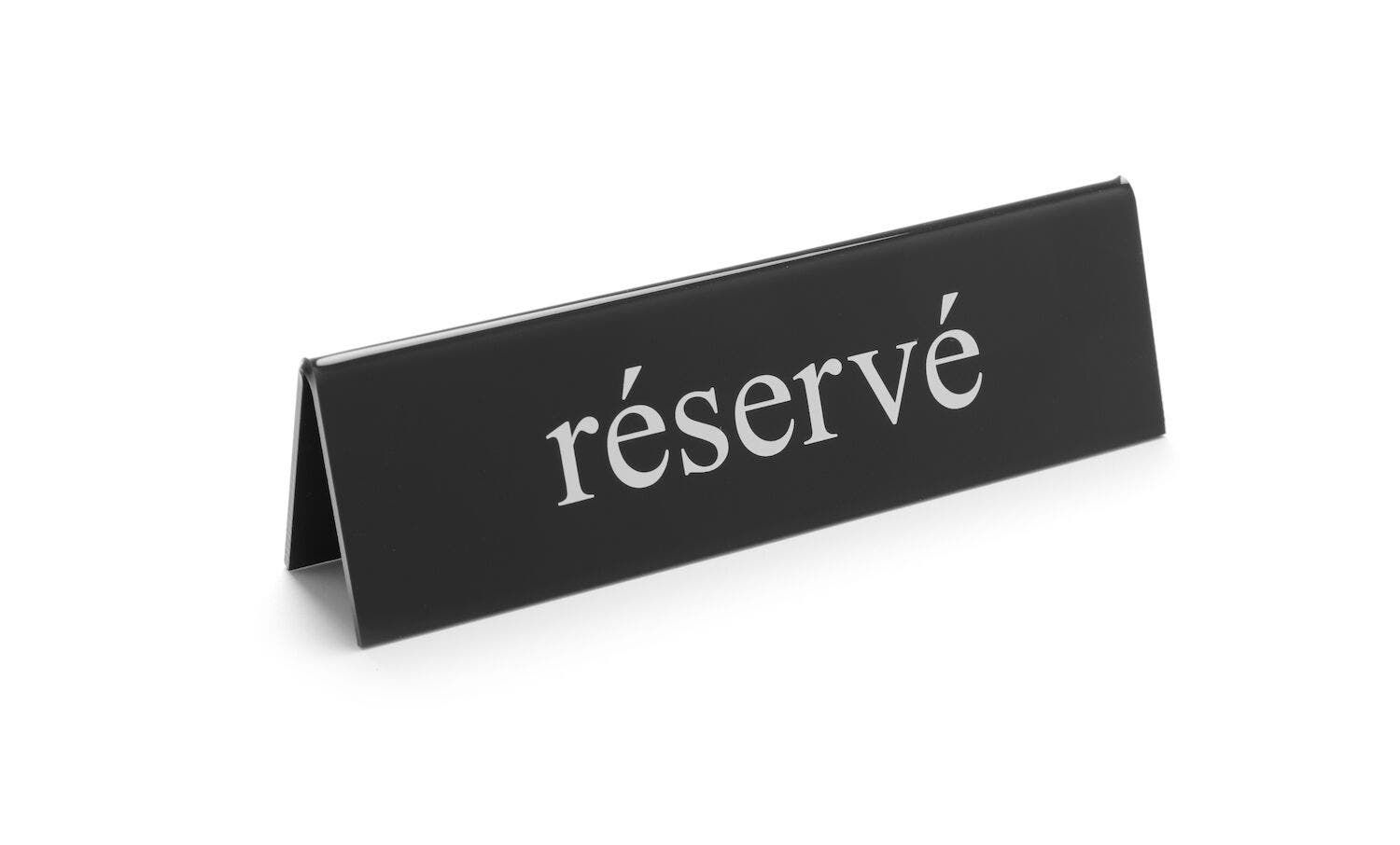 Tischschild Reserviert | verschiedene sprachen | 130x30x(H)38mm