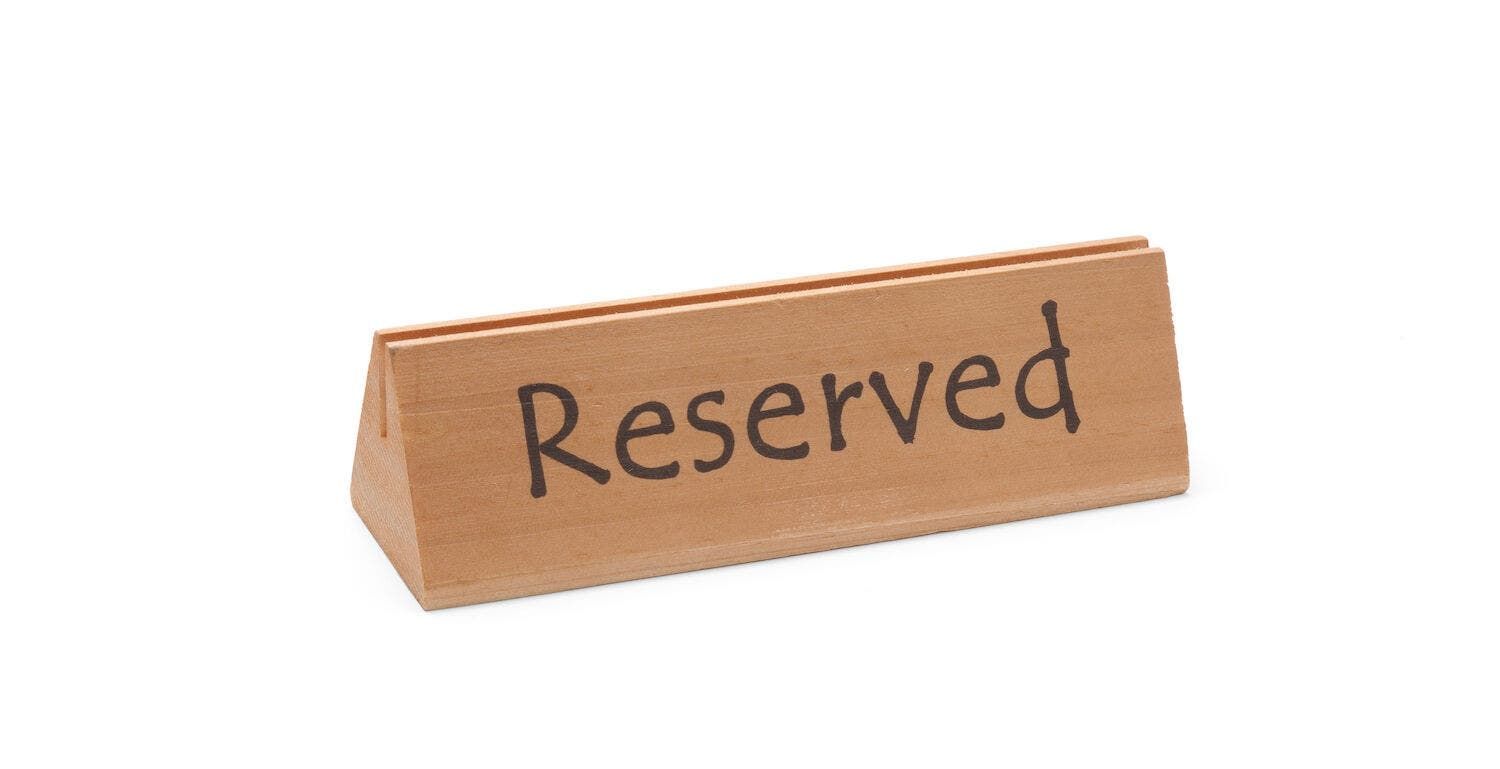 Tischschild Reserviert | "reserved" | 152x44x44mm