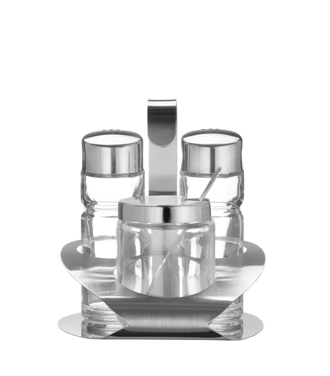 Menage Set | Pfeffer, Salz, Senf | 100x95x(H)115mm