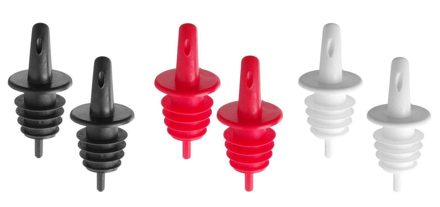Freeflow-Ausgießer | BarUp | verschiedene Farben | 6 Stk, Farben: 2x schwarz, 2x weiß, 2x rot