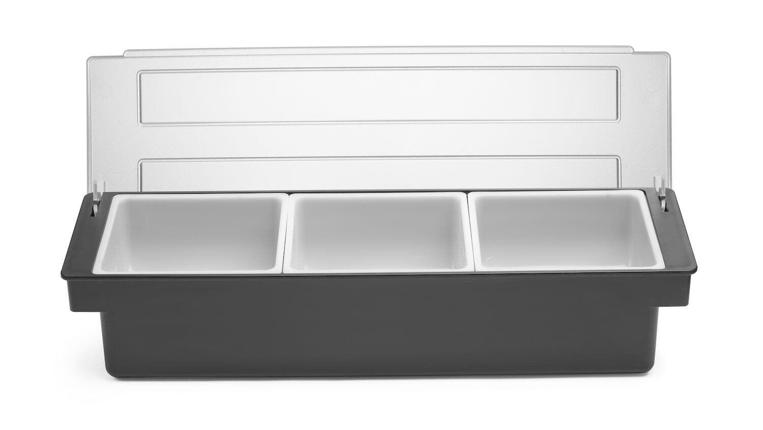 Zutatenbox | BarUp | Schwarz | verschiedene Größen, Größen: 3 Behälter | 480x150x(H)100mm