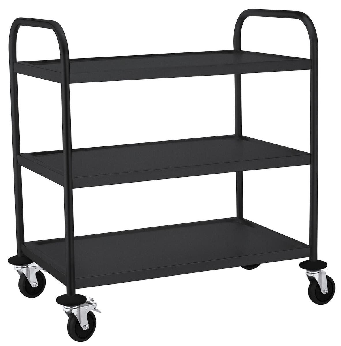 Servierwagen mattschwarz | 905x585x(H)945mm