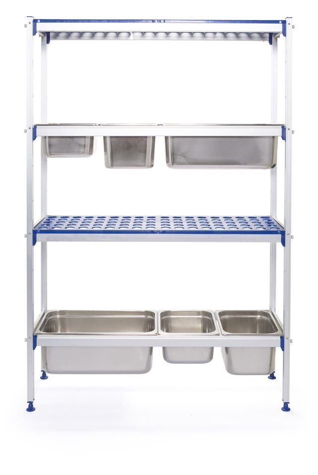 Regalsystem aus Aluminium für GN Behälter