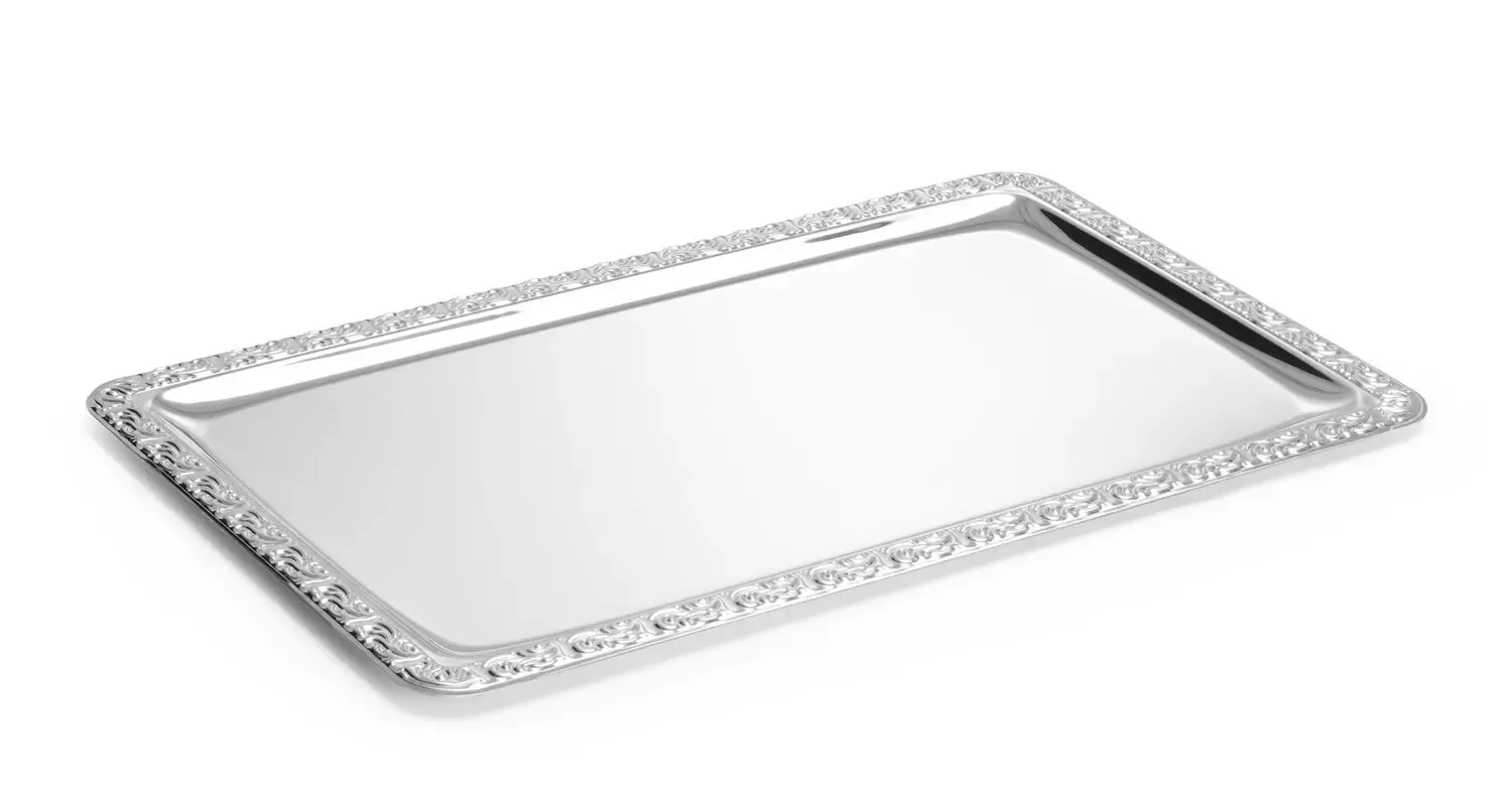 Servierplatte GN 1/1 Edelstahl mit Zierrand
