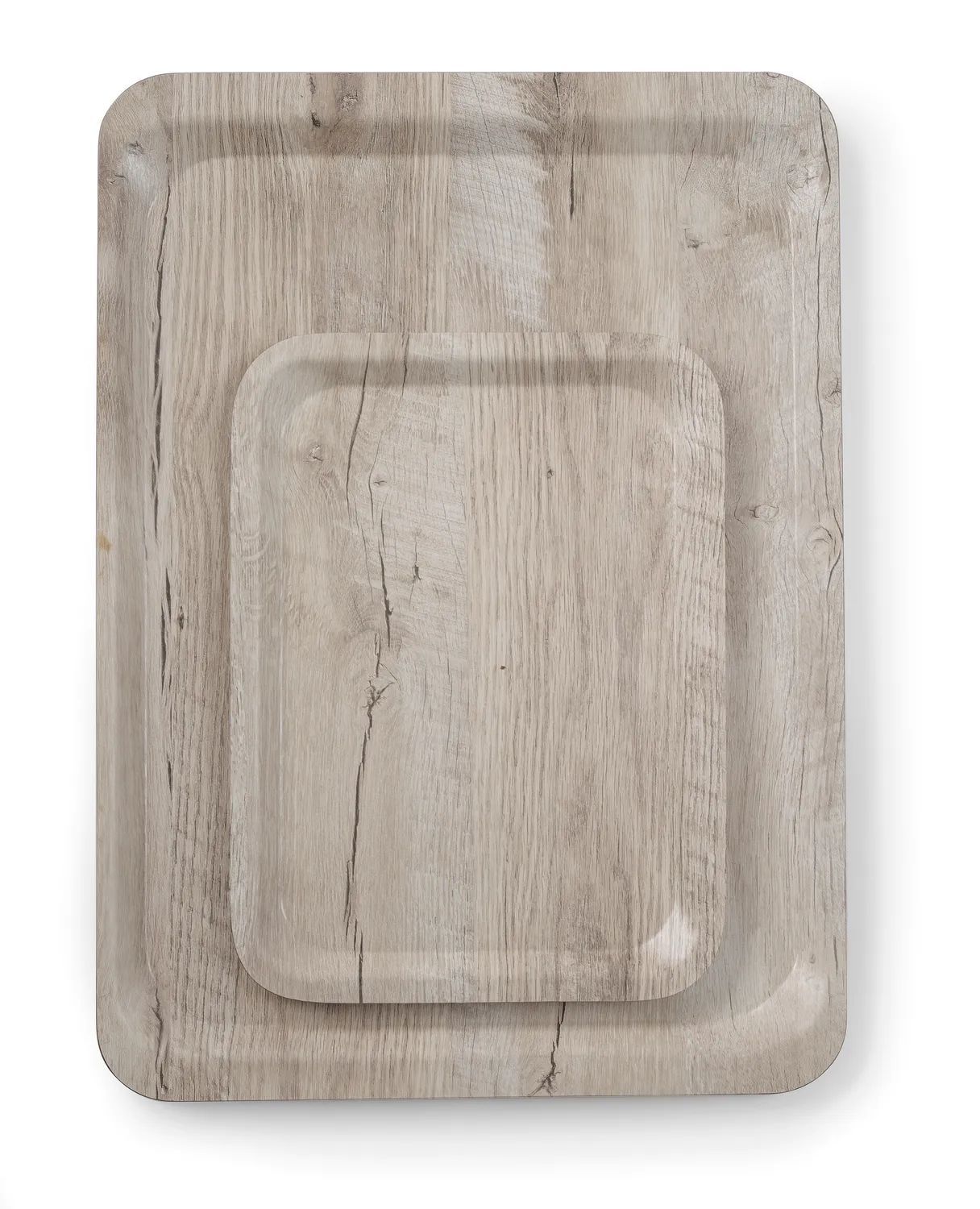 Serviertablett aus Melamin mit Holzoptiken, Farbe: Holz hell, Abmessungen: 240x340