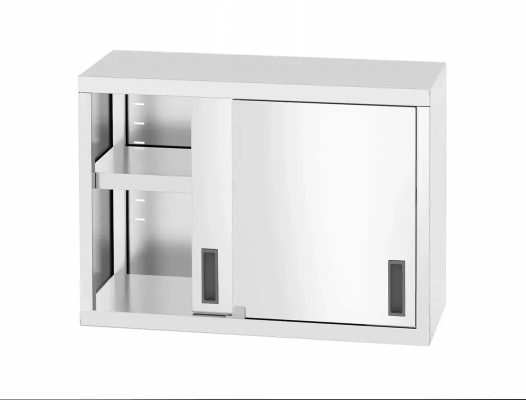 Edelstahl-Wandschrank mit Schiebetüren – Tiefe 300 mm