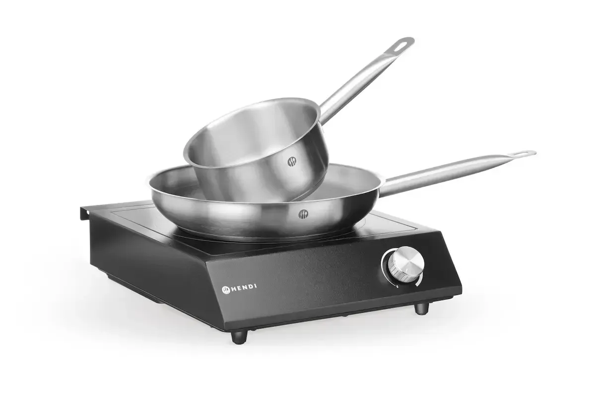 Induktionskocher 3500W + Stielkasserolle + Bratpfanne, Schwarz, 220-240V/3500W, 320x395x(H)95mm
