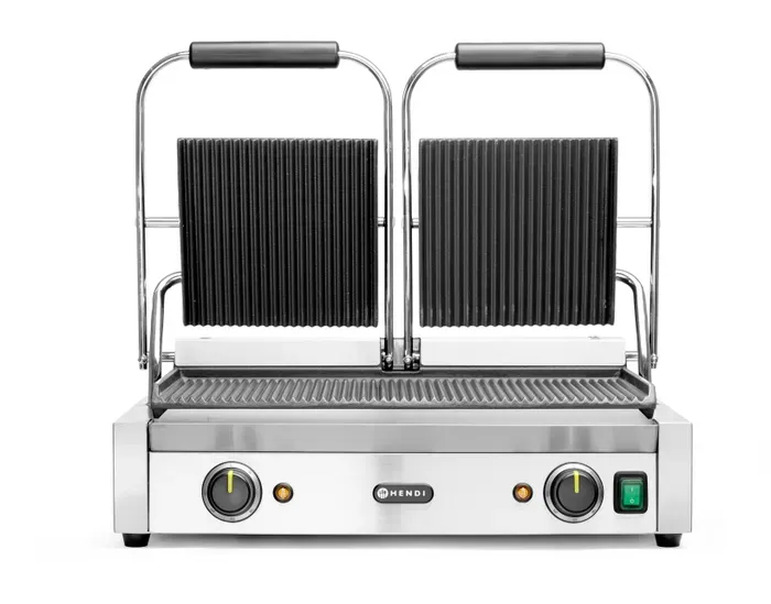 Gastronomie Kontaktgrill Doppel – Gerillte Platten, 475x235 mm Gastronomie Kontaktgrill Doppel – Gerillte Platten, 475x235 mm