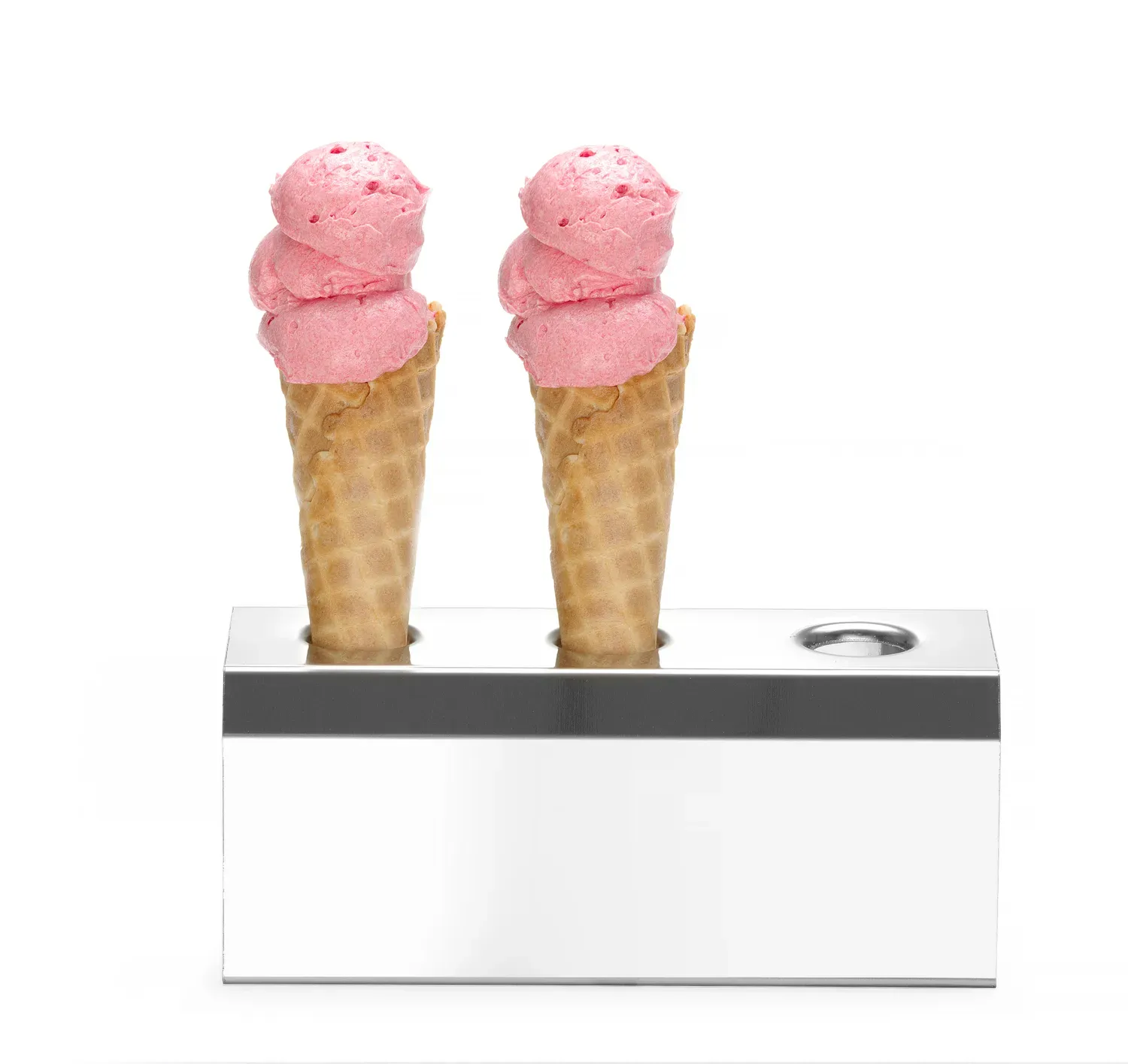 Edelstahl Eiswaffelständer | Für 3 Waffeln