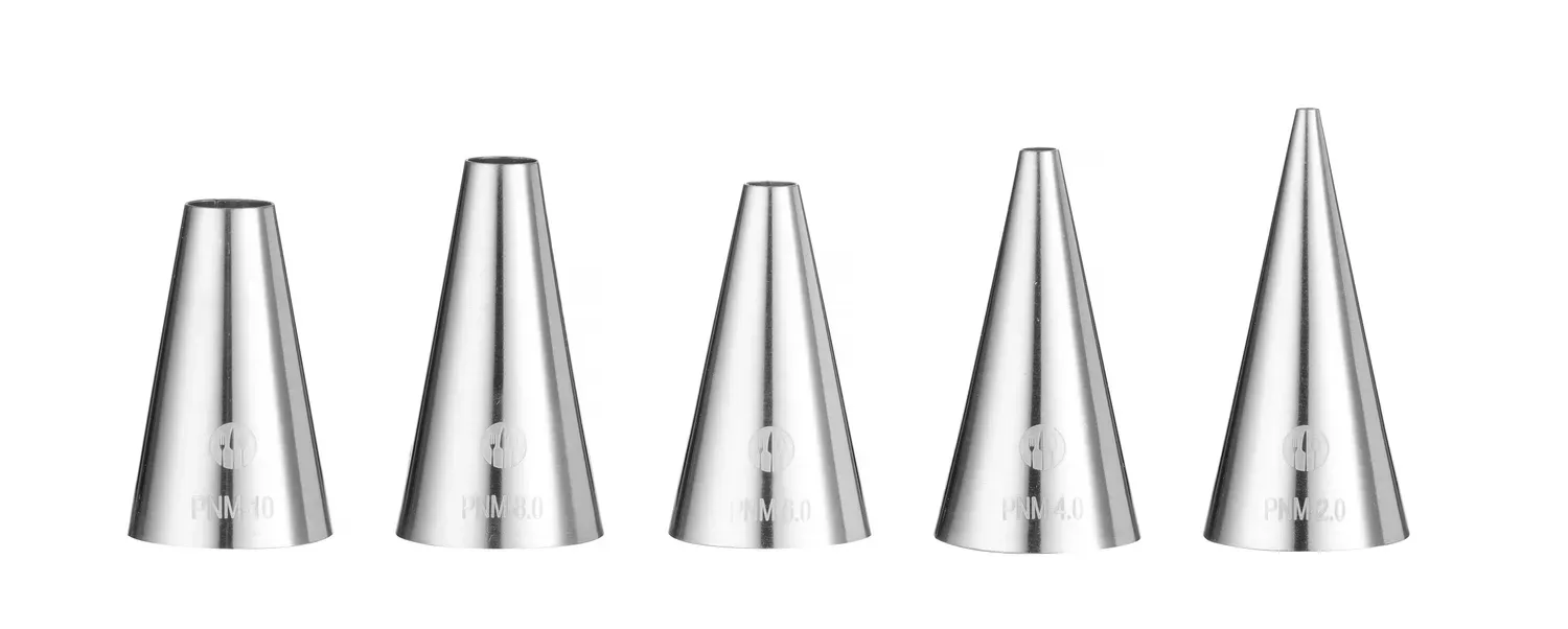 Spritztüllen glatt | Edelstahl | 5-teiliges Set Spritztüllen glatt | Edelstahl | 5-teiliges Set