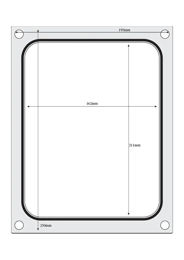 Matrize für Versiegelungsmaschine | Verschiedene Größen, Maße: 227 × 178 mm (ein Behälter)