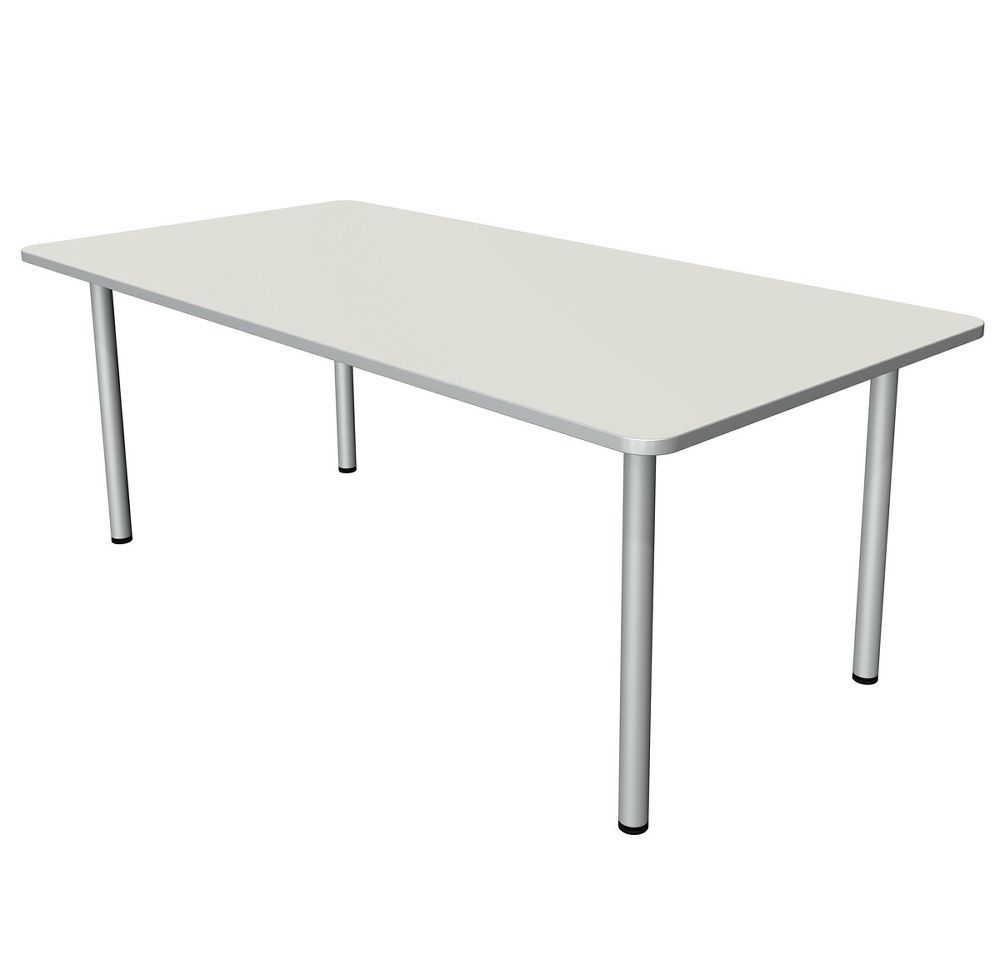 Schreibtisch | Stahlgestell silber | Verschiedene Maße Schreibtisch | Stahlgestell silber | Verschiedene Maße, Farbe: Weiß, Maße: 120 x 80 x 75 cm, Anbau: Ohne Anbau