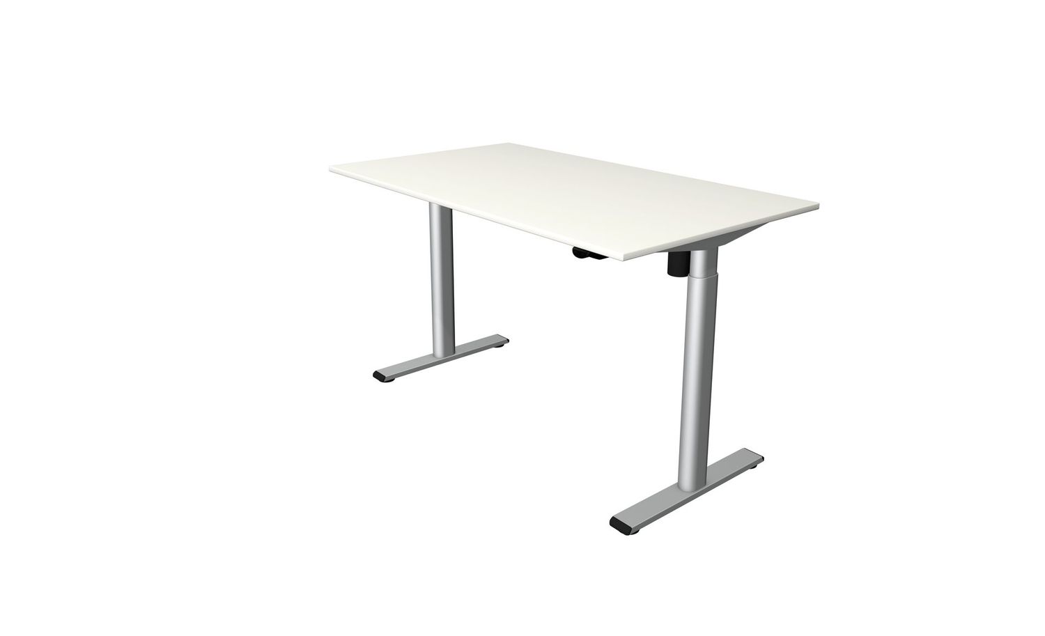 Move 1 Base | Elektrisch höhenverstellbarer Steh-Sitz-Tisch mit Sideboard, Tischplatte: Weiß