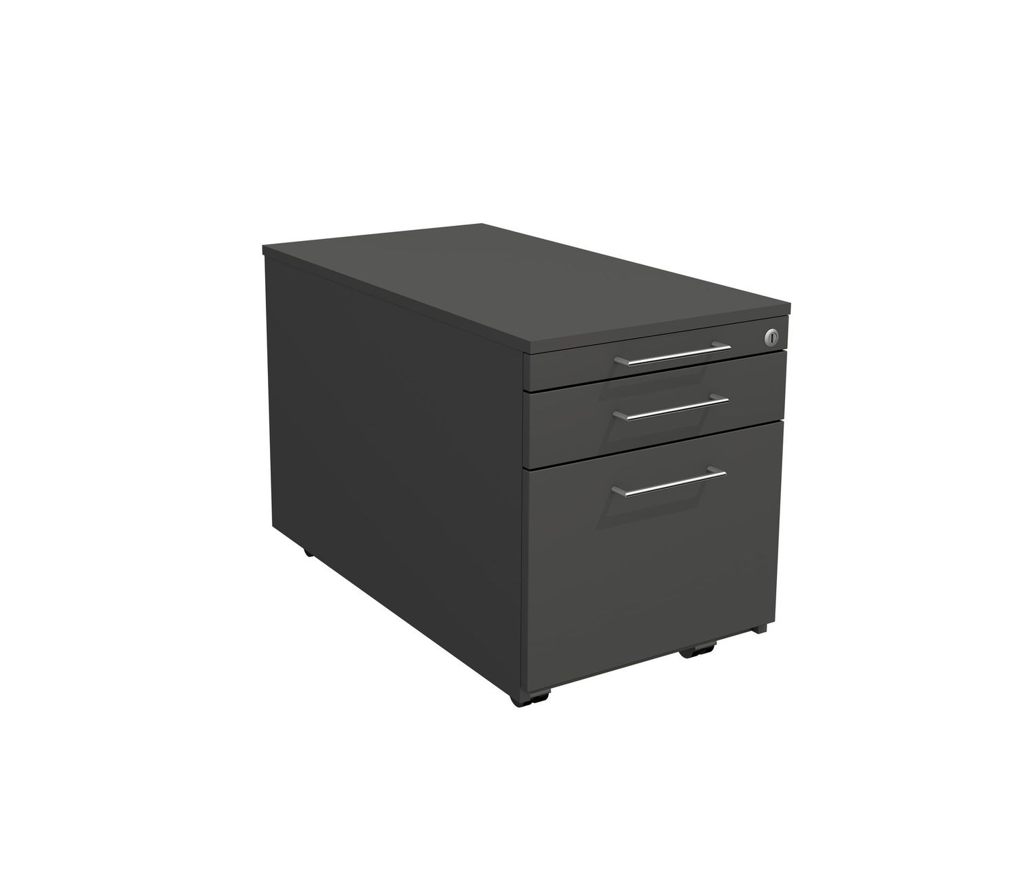 Rollcontainer | Verschiedene Varianten, Farbe: Anthrazit, Schublade: 1 Schublade, 1 Hängeregistratur