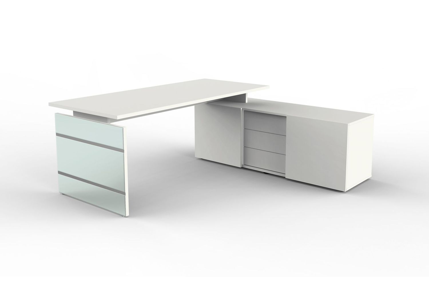 Design-Wangentisch mit ESG-Glas |  Verschiedene Varianten, Farbe: Weiß