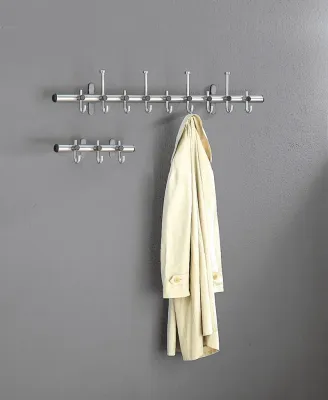 Arte-Wandgarderobe aus Edelstahl mit 3 oder 13 Haken | Wandmontage | B 450–1150 mm Arte-Wandgarderobe aus Edelstahl mit 3 oder 13 Haken | Wandmontage | B 450–1150 mm