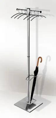 Professionelle Edelstahl-Garderobe mit 6 Kleiderbügeln | 510 × 460 × 1680 mm Professionelle Edelstahl-Garderobe mit 6 Kleiderbügeln | 510 × 460 × 1680 mm