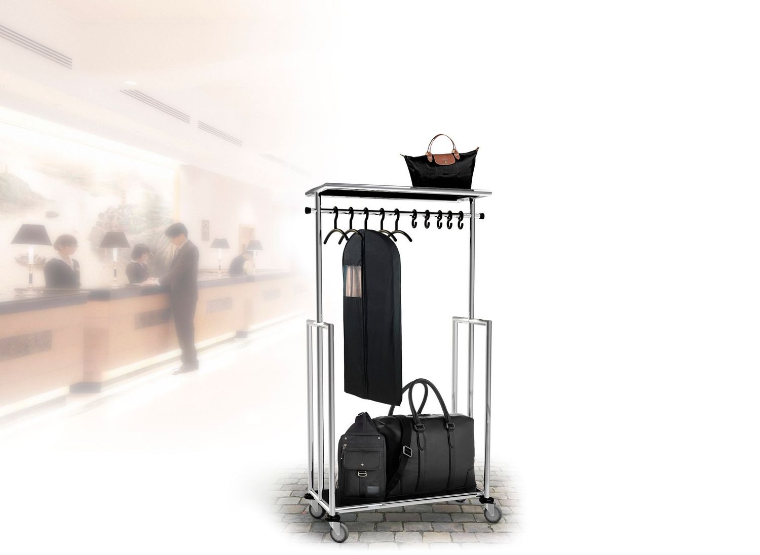 Garderobenwagen Jupiter & Chromo, Garderobenart: Garderobenwagen Jupiter |  96 × 55,5 ×  182 cm