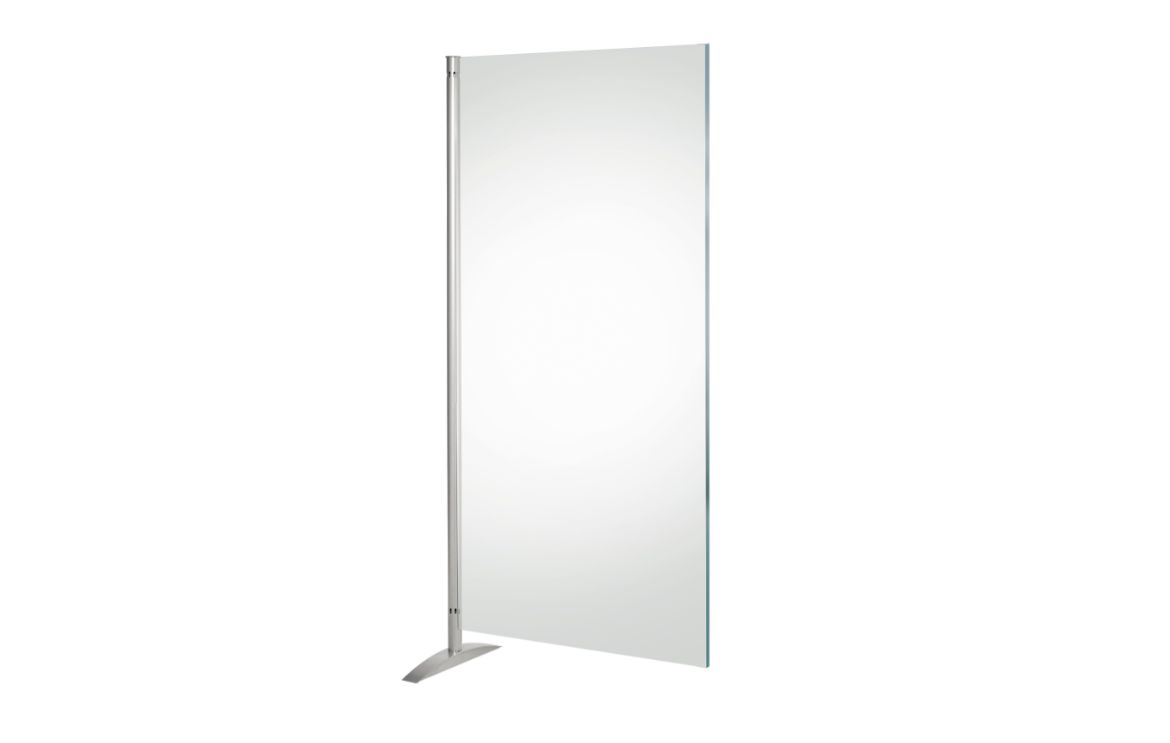 Stellwand & Standwand Metropol | Verschiedene Varianten, Ausführung: Acrylwand Transparent, Endsäule: Ohne Endsäule