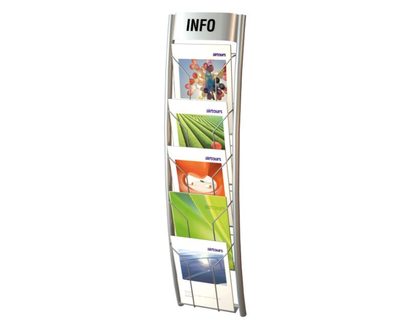 Prospekt- und Magazinwandhalter | 5 Fächern |  275 × 120 × 900 mm