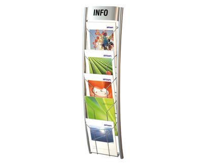 Prospekt- und Magazinwandhalter | 5 Fächern | 275 × 120 × 900 mm Prospekt- und Magazinwandhalter | 5 Fächern | 275 × 120 × 900 mm