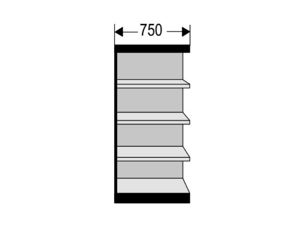 PROGRESS 2000 Büroregal | Mit Rückwand | Verschiedene Variationen PROGRESS 2000 Büroregal | Mit Rückwand | Verschiedene Variationen, Höhe: 190 cm (5 Fachböden), Breite: 75 cm, Tiefe: 30 cm, Endseite: Ohne Endseite
