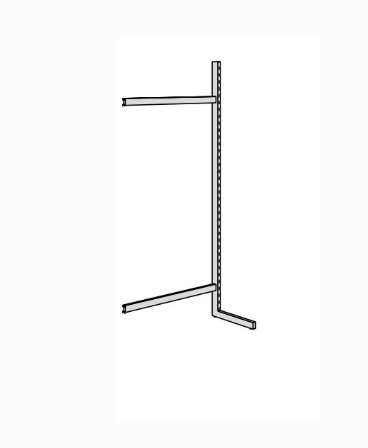 Freiarm-Regal Univers | Verschiedene Variationen, Höhe: 200 cm, Breite: 75 cm, Endseite: Ohne Endseite