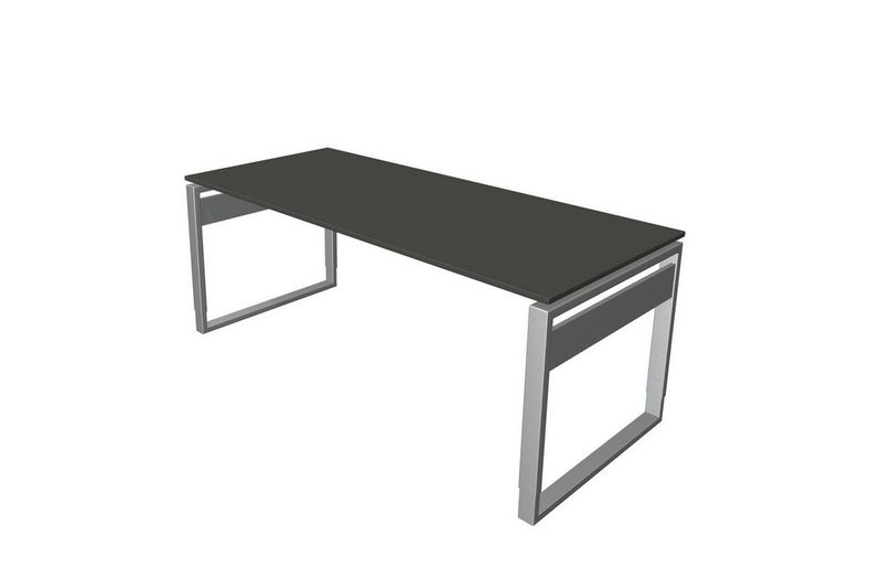 Bürotisch mit Bügel-Gestell und Schwebeplatte | höhenverstellbar Bürotisch mit Bügel-Gestell und Schwebeplatte | höhenverstellbar