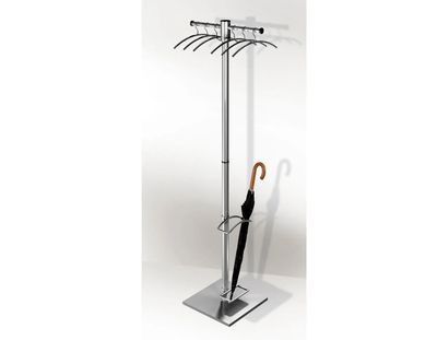 Professionelle Edelstahl-Garderobe mit 6 Kleiderbügeln | 510 × 460 × 1680 mm Professionelle Edelstahl-Garderobe mit 6 Kleiderbügeln | 510 × 460 × 1680 mm