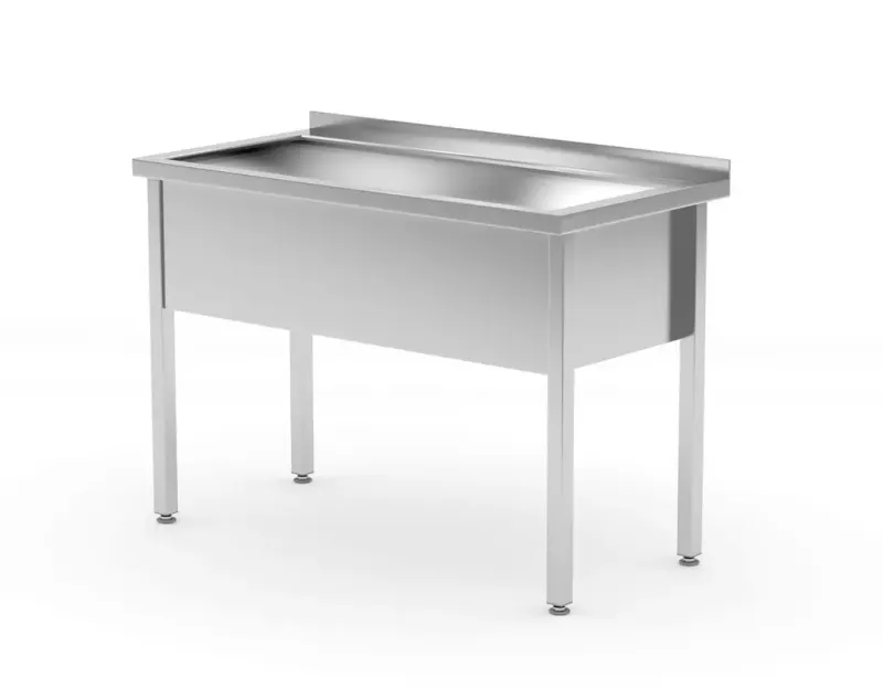 Profi Edelstahl-Spültisch mit Einzelwaschwanne - Geschweisst